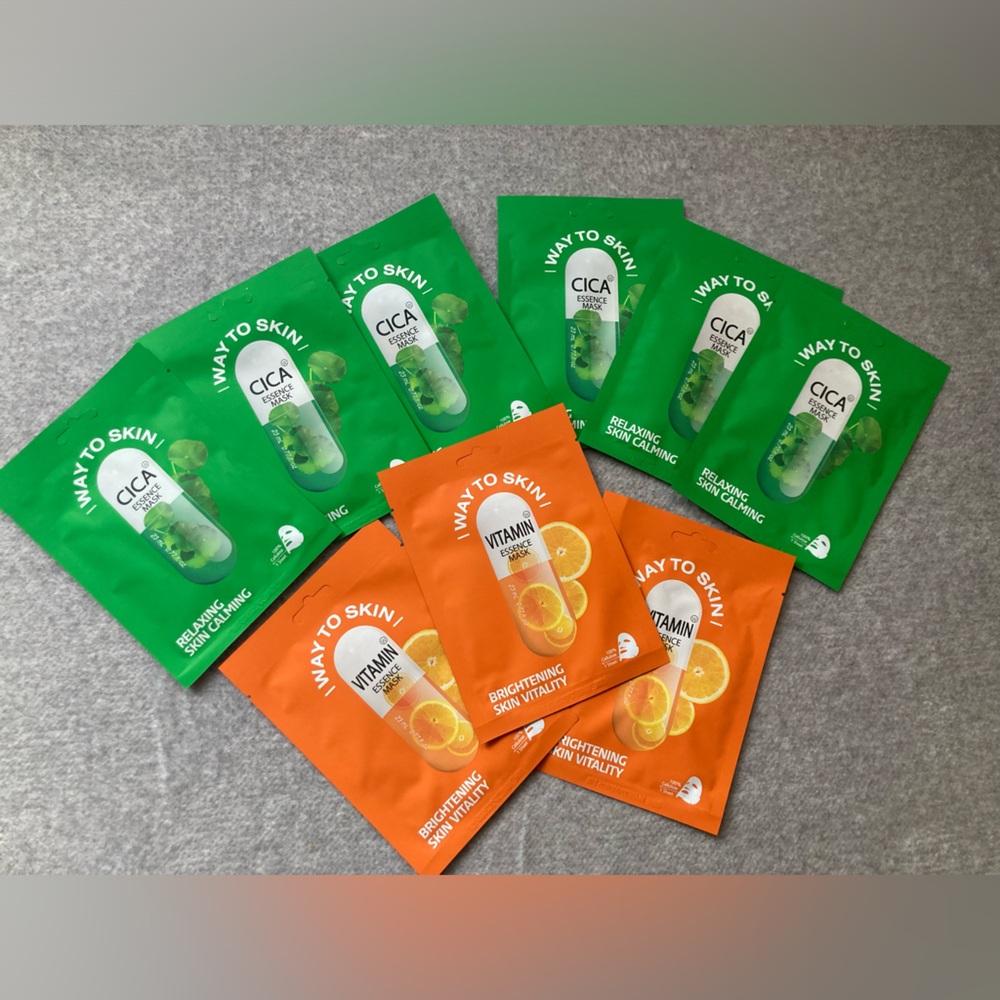 Way to Skin Essence Brightening and Skin Calming Face Mask Set of 9
